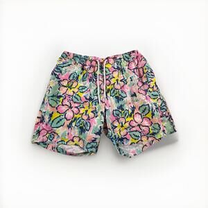 Free Planet Men's Swim Trunks Shorts Suit Pastel Pink Green Floral Sz XL (A34)